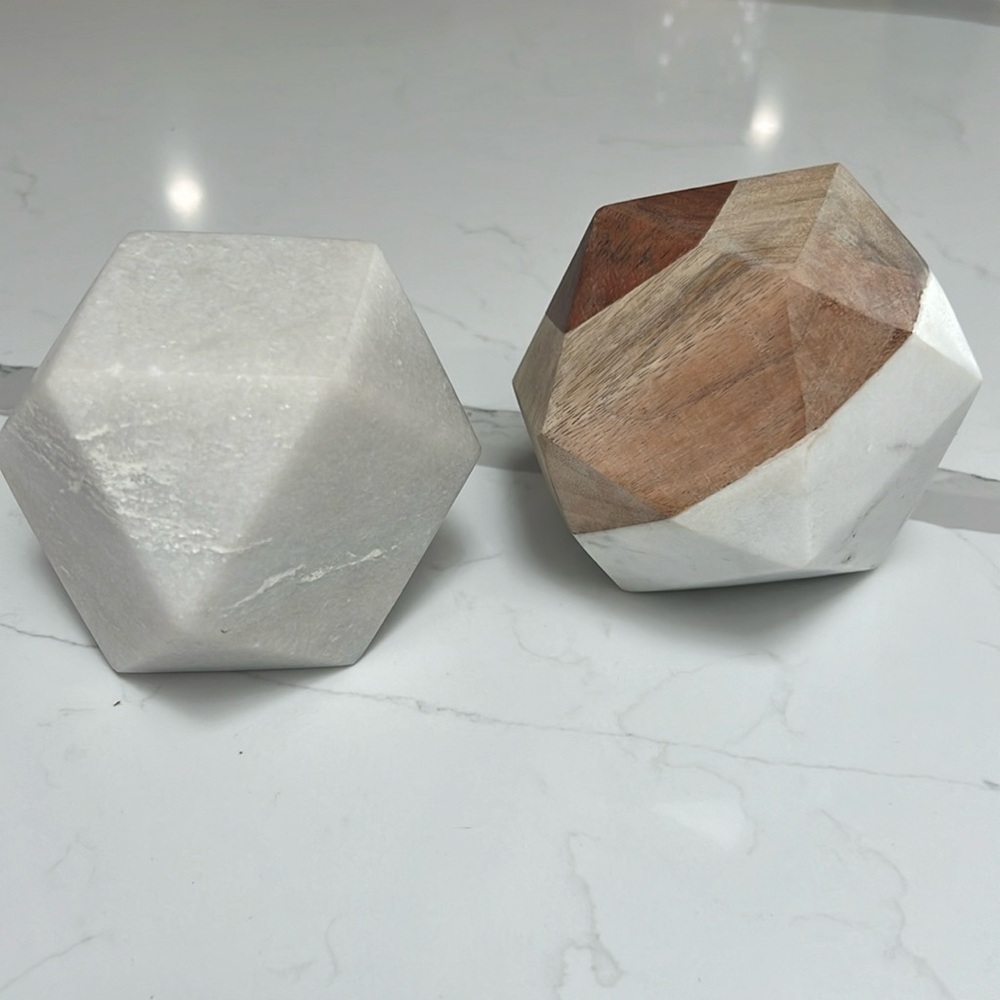 West elm crystal and wood decor
